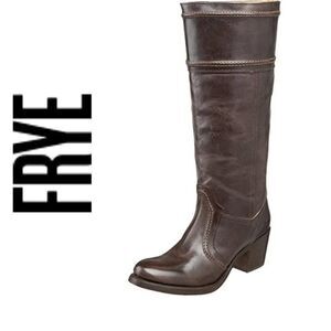 Frye 77231 'Jane' Dark Brown AntiqueTall Riding Heeled Boots Size 6.5